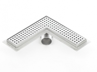 Sprchový odtokový žlab rohový L s přírubou (nerezový sifon)